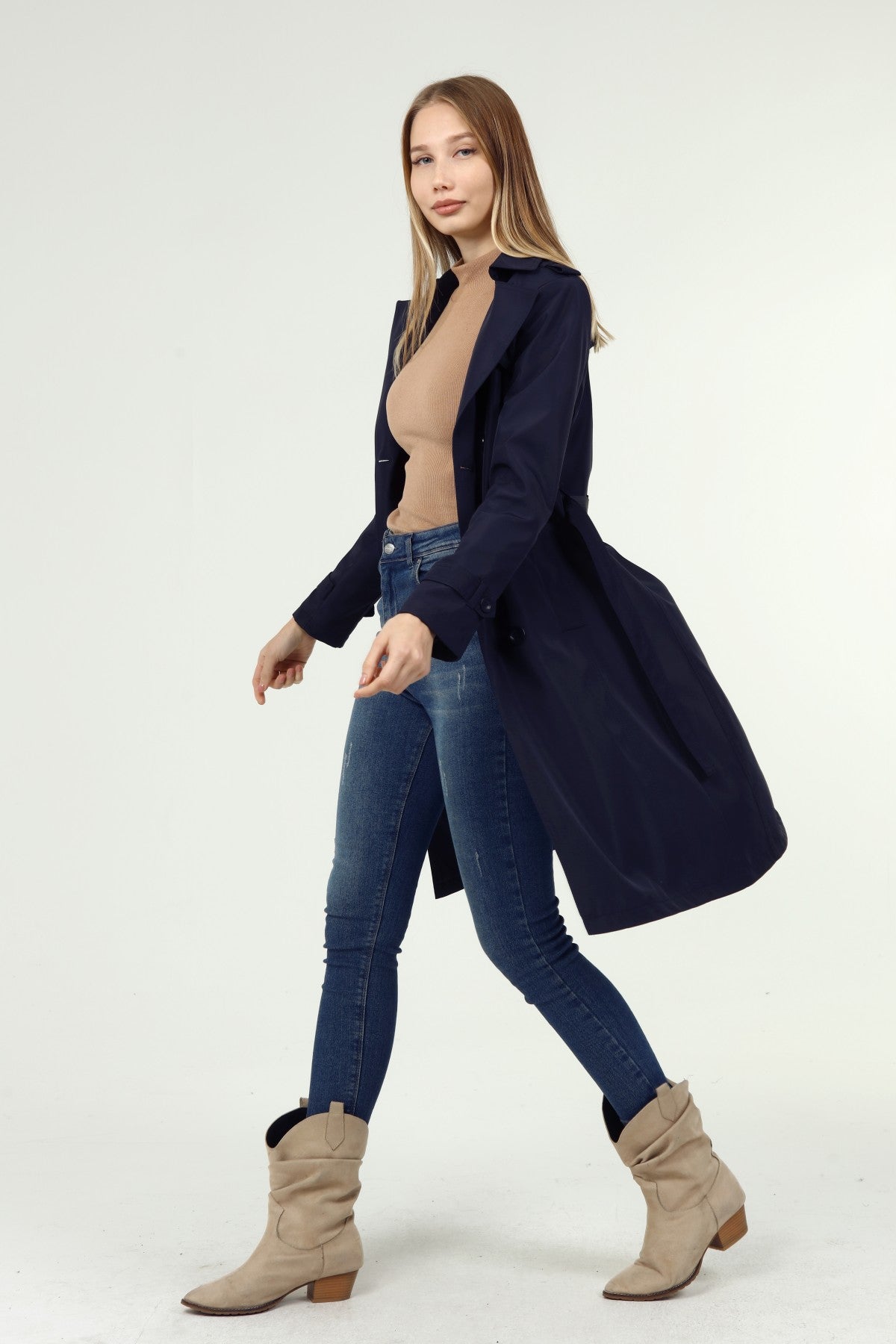 Klassischer Damen Trenchcoat wasserabweisend