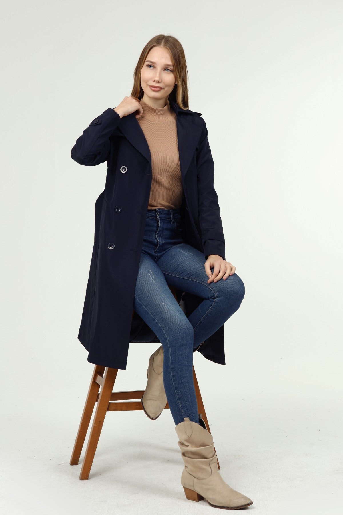 Klassischer Damen Trenchcoat wasserabweisend