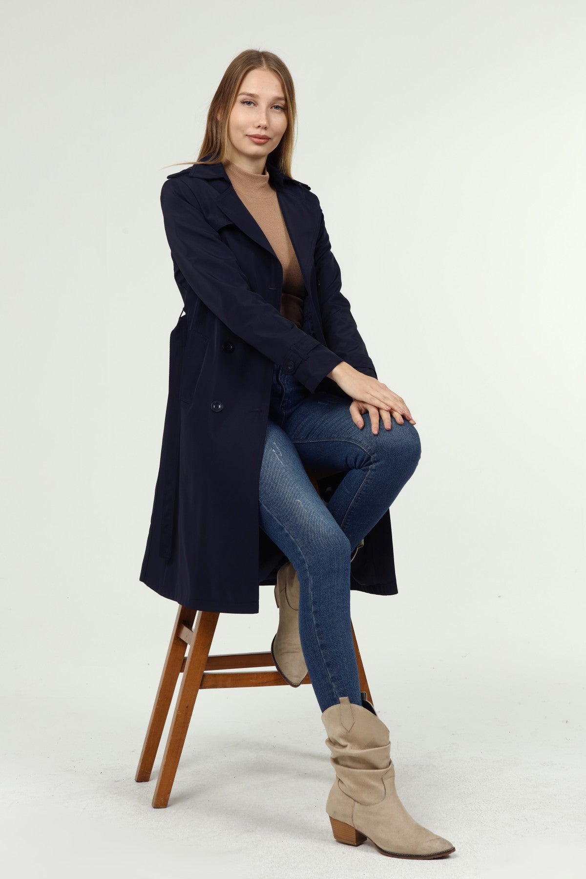 Klassischer Damen Trenchcoat wasserabweisend