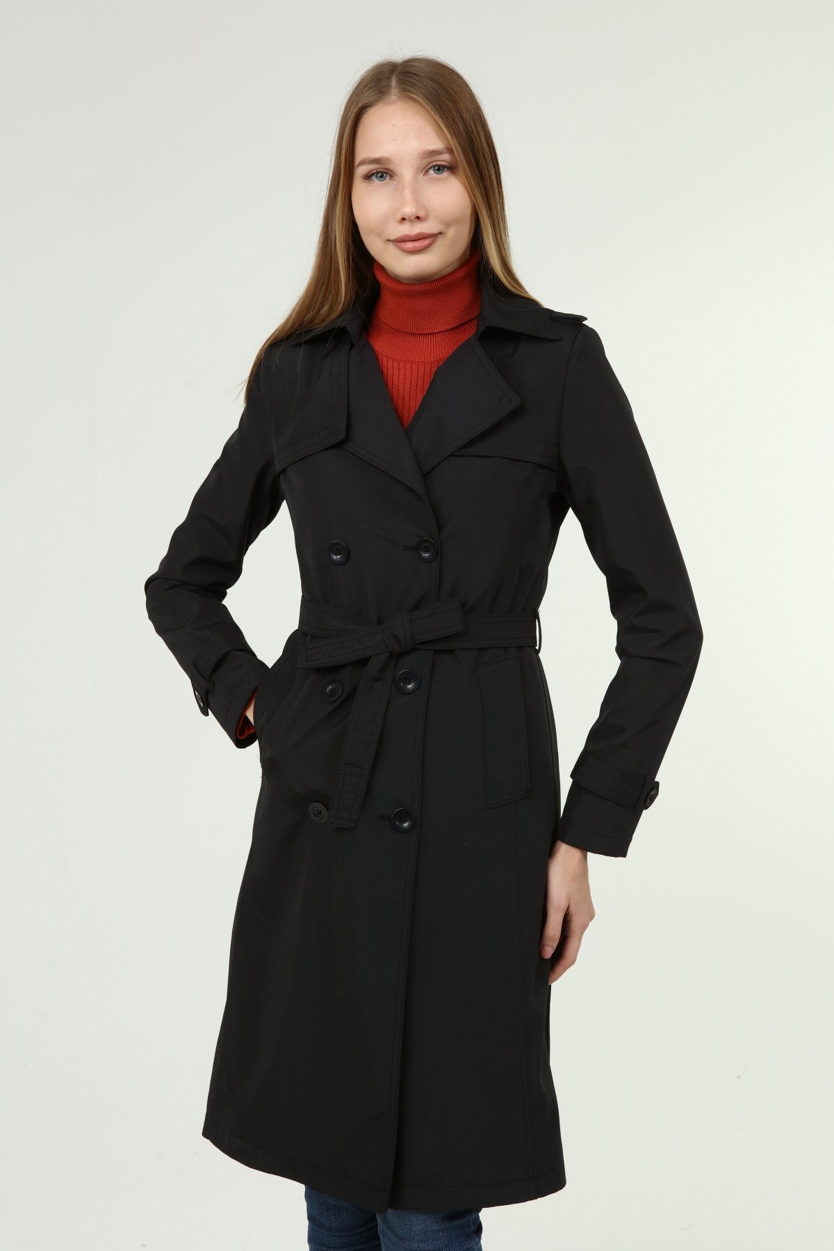 Klassischer Damen Trenchcoat wasserabweisend