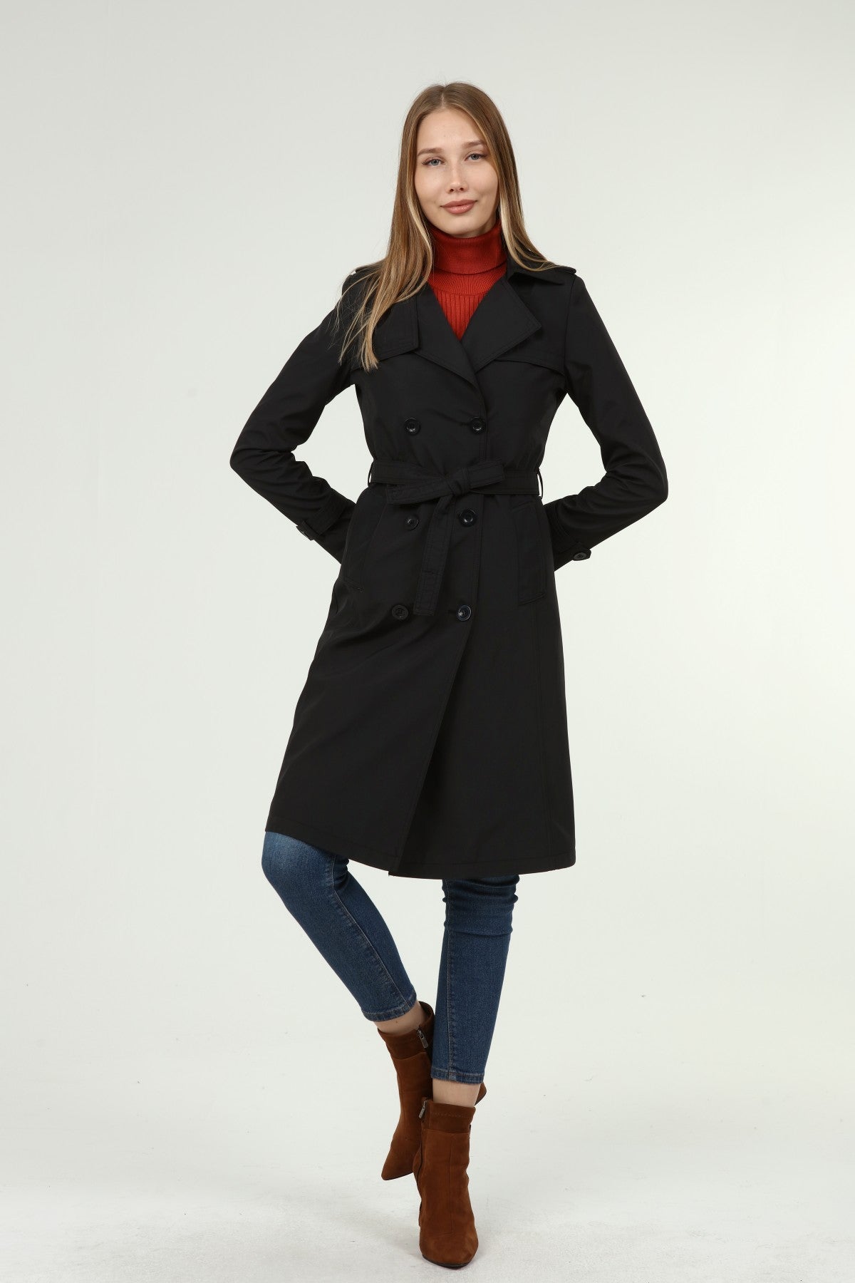 Klassischer Damen Trenchcoat wasserabweisend