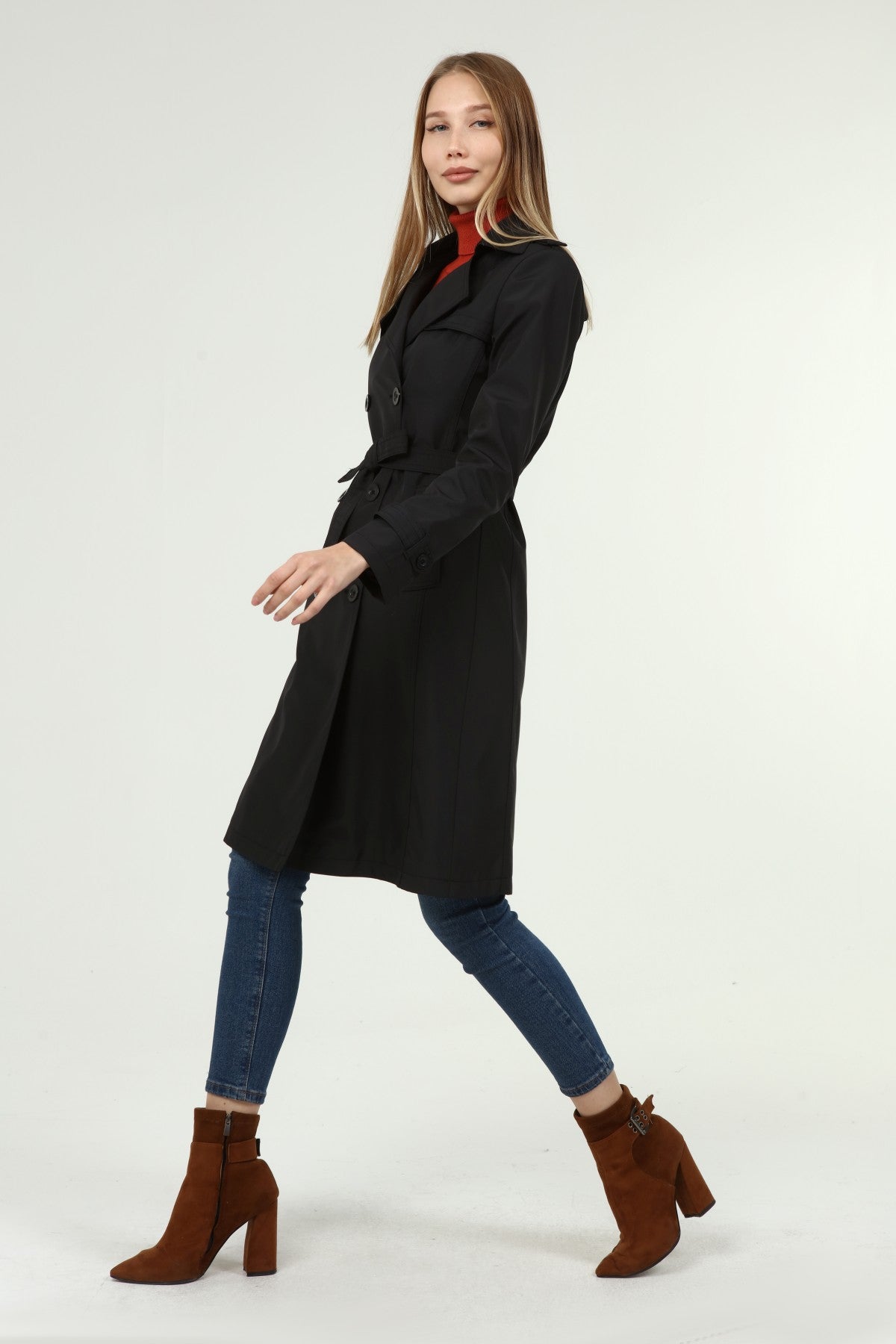 Klassischer Damen Trenchcoat wasserabweisend