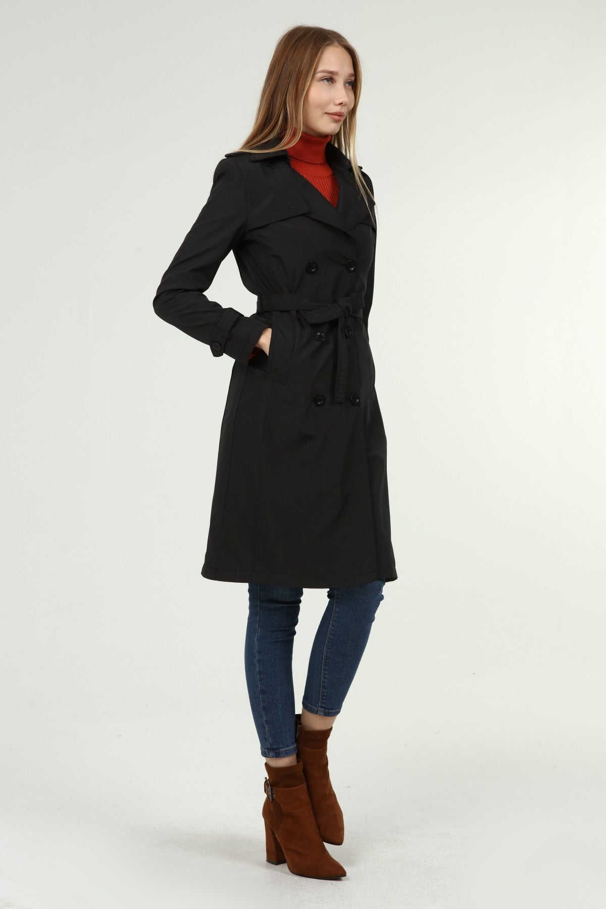 Klassischer Damen Trenchcoat wasserabweisend