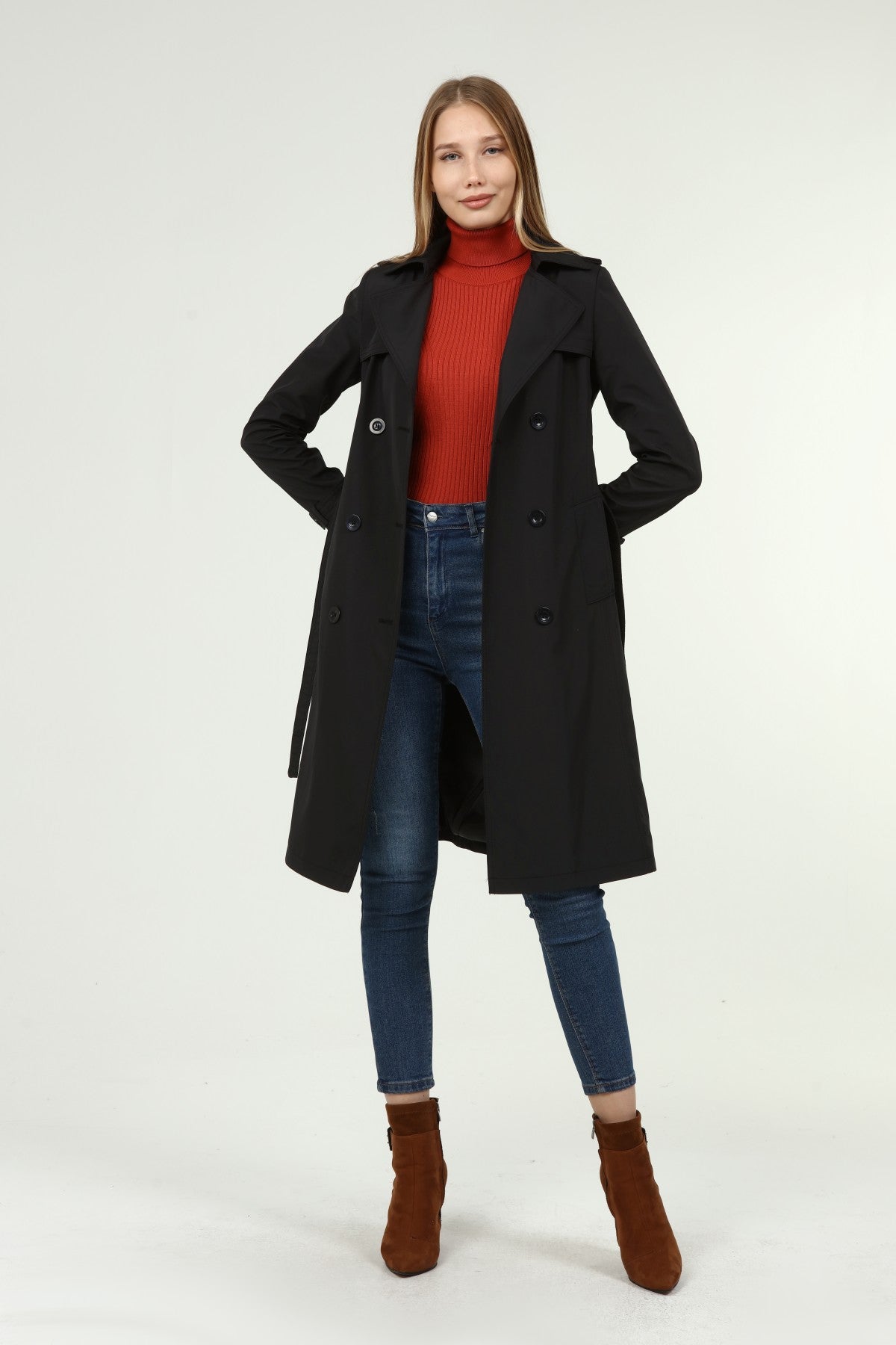 Klassischer Damen Trenchcoat wasserabweisend