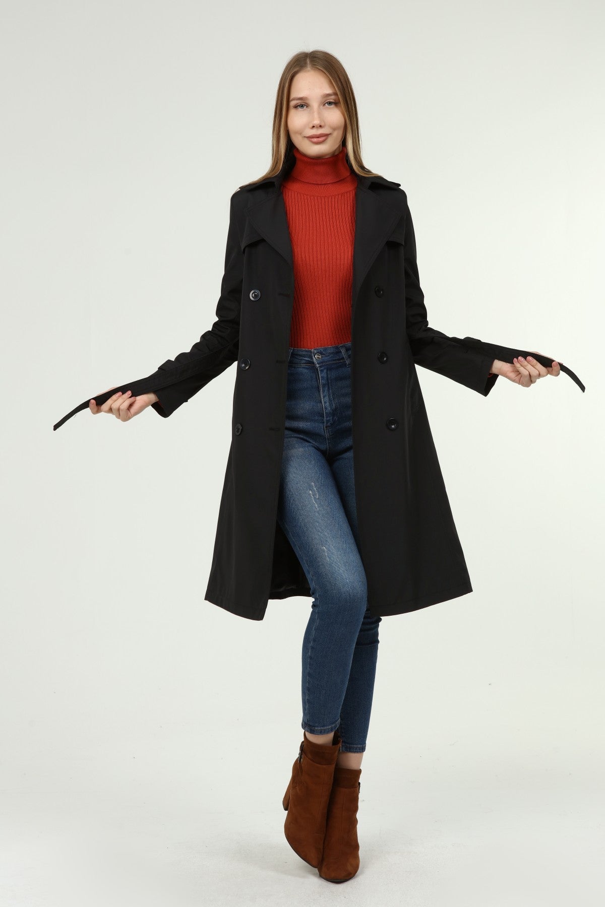Klassischer Damen Trenchcoat wasserabweisend