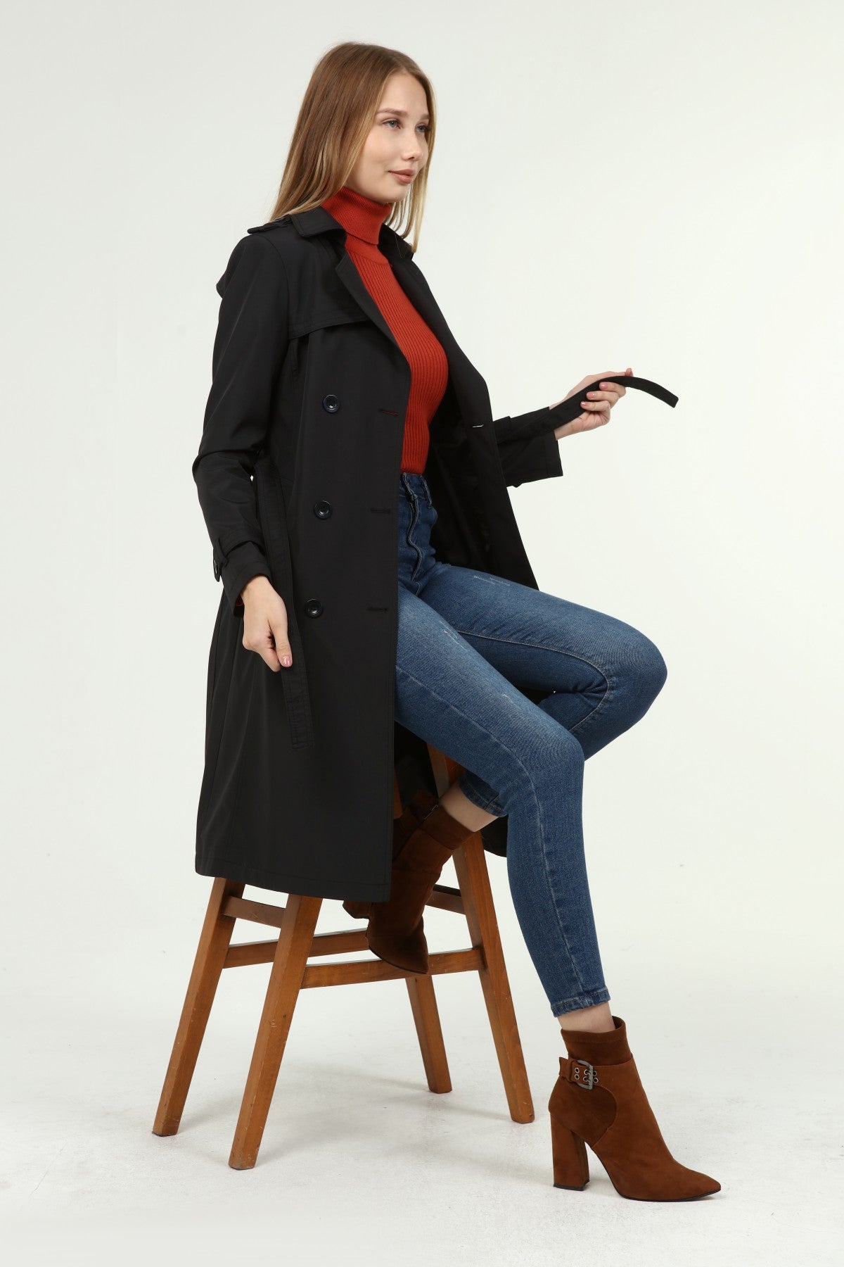 Klassischer Damen Trenchcoat wasserabweisend