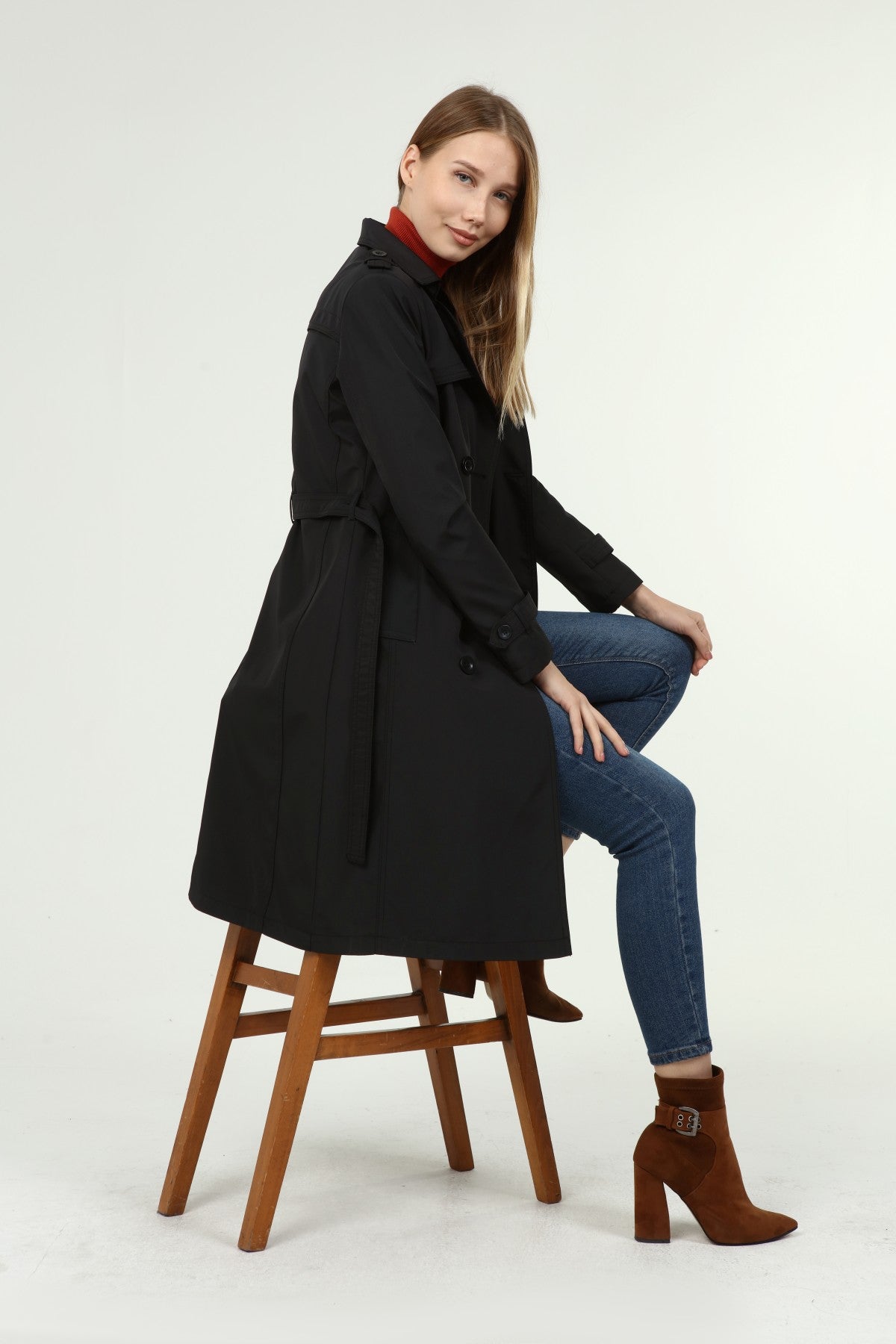 Klassischer Damen Trenchcoat wasserabweisend