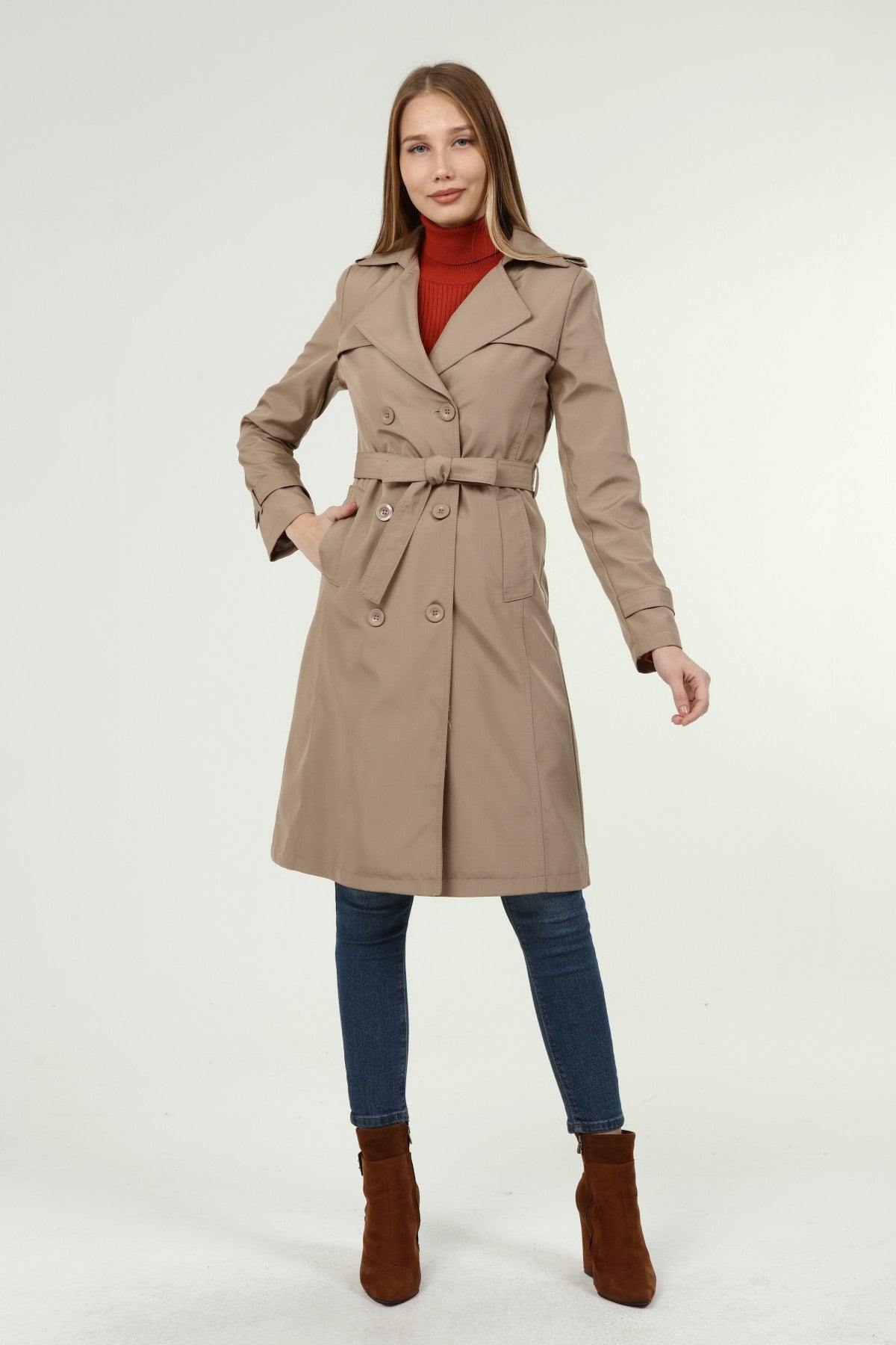 Klassischer Damen Trenchcoat wasserabweisend