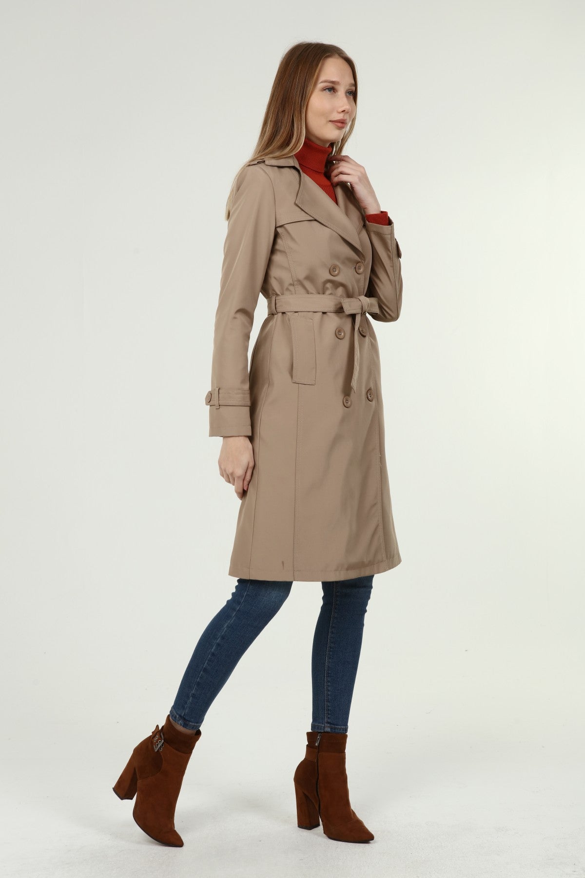 Klassischer Damen Trenchcoat wasserabweisend