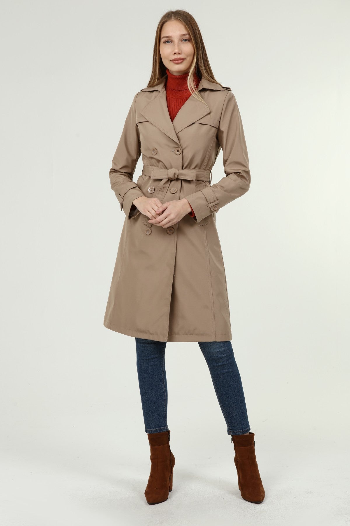 Klassischer Damen Trenchcoat wasserabweisend