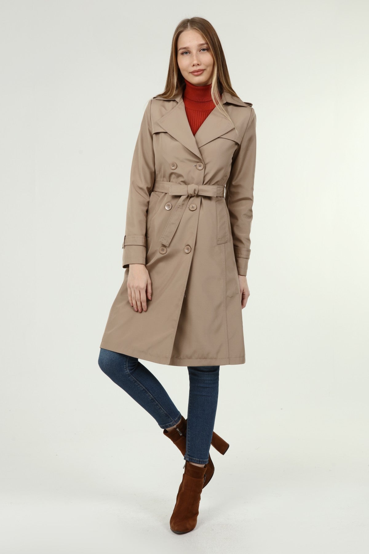 Klassischer Damen Trenchcoat wasserabweisend