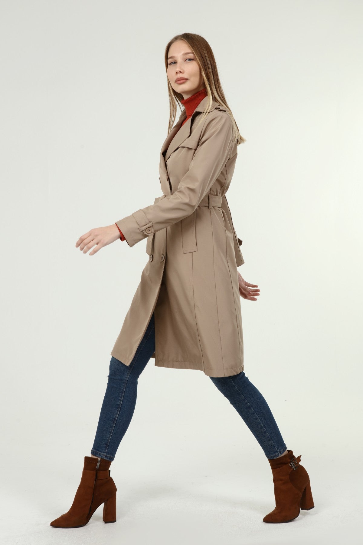 Klassischer Damen Trenchcoat wasserabweisend