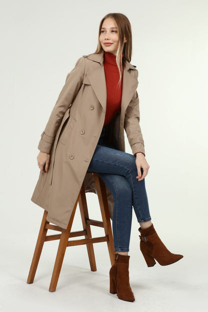 Klassischer Damen Trenchcoat wasserabweisend