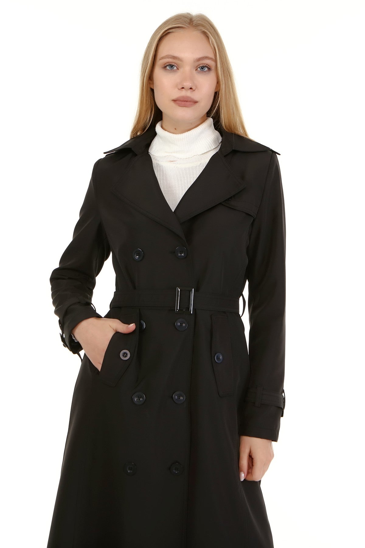 Trenchcoat mit Gürtel und Doppelreihe