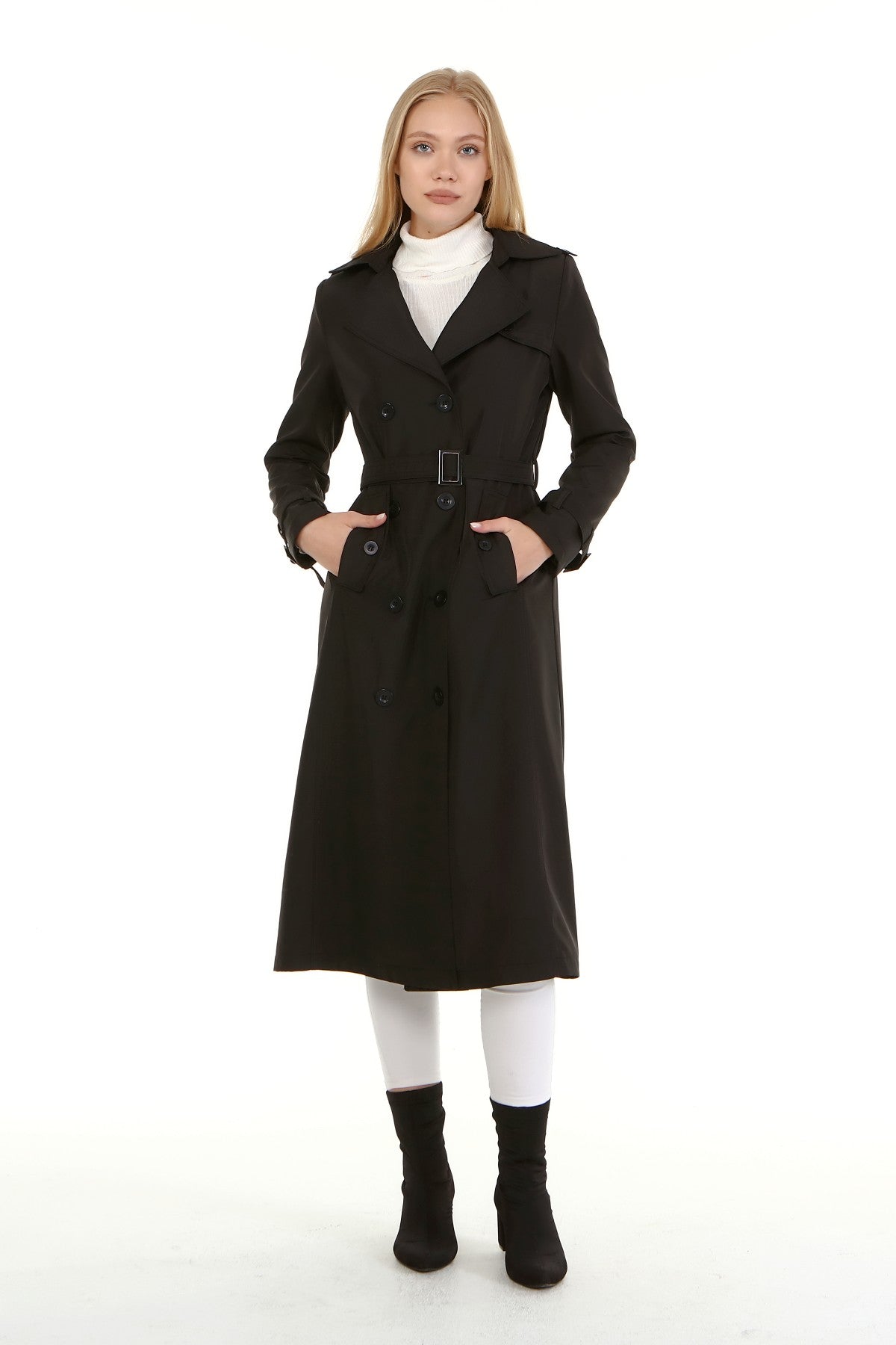Trenchcoat mit Gürtel und Doppelreihe