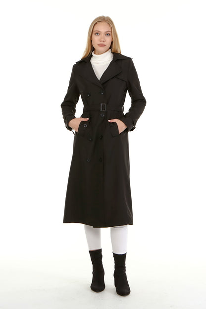 Trenchcoat mit Gürtel und Doppelreihe