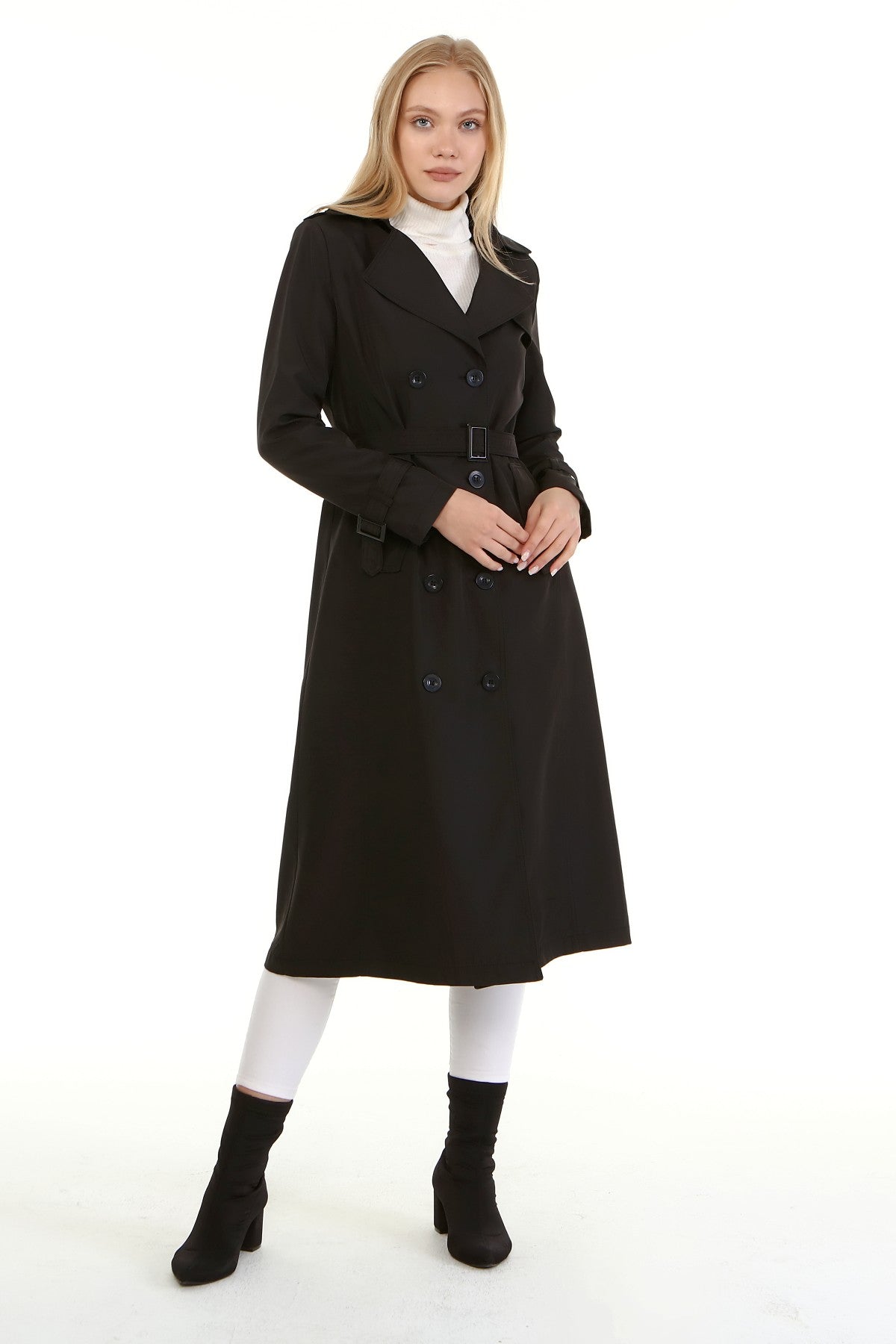 Trenchcoat mit Gürtel und Doppelreihe