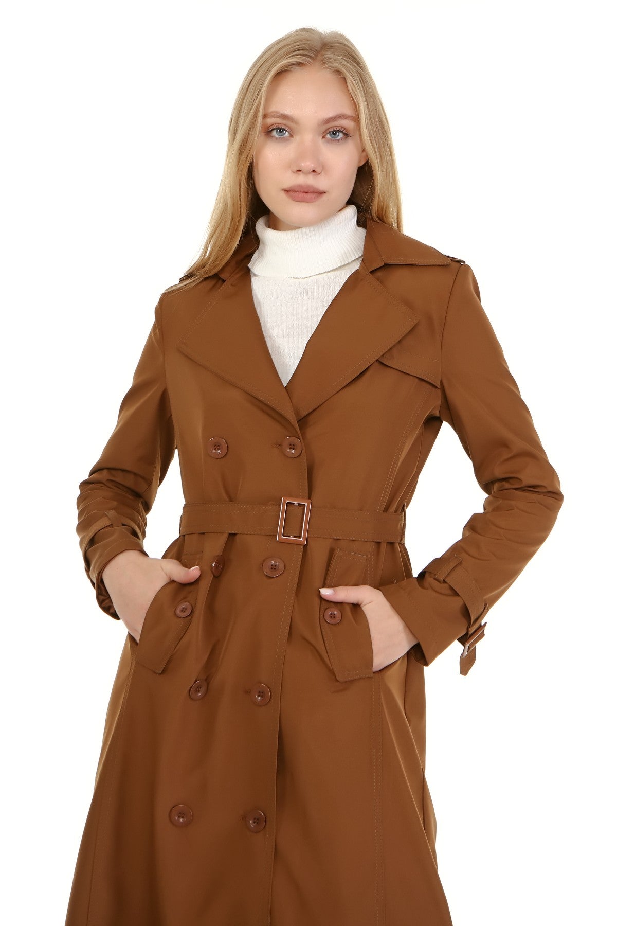 Trenchcoat mit Gürtel und Doppelreihe
