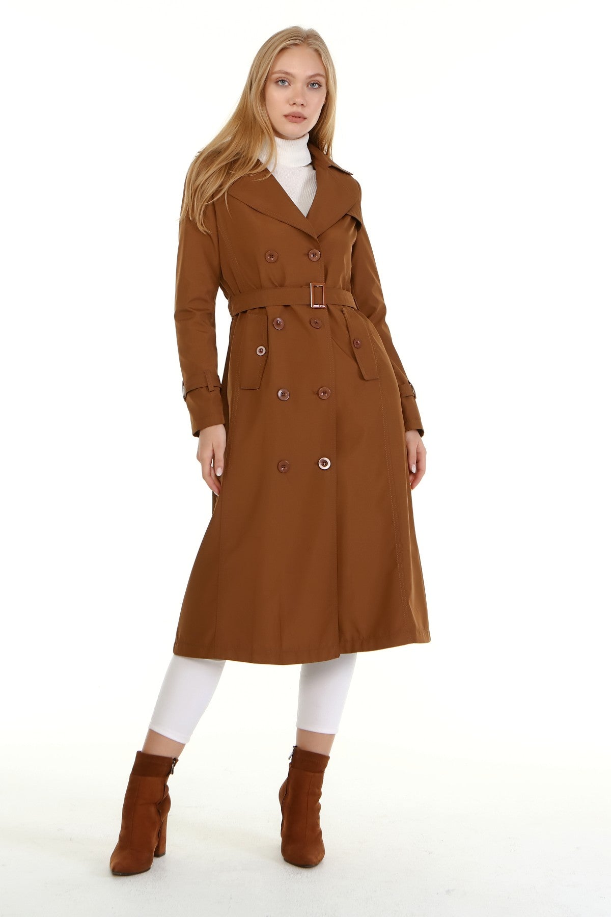 Trenchcoat mit Gürtel und Doppelreihe