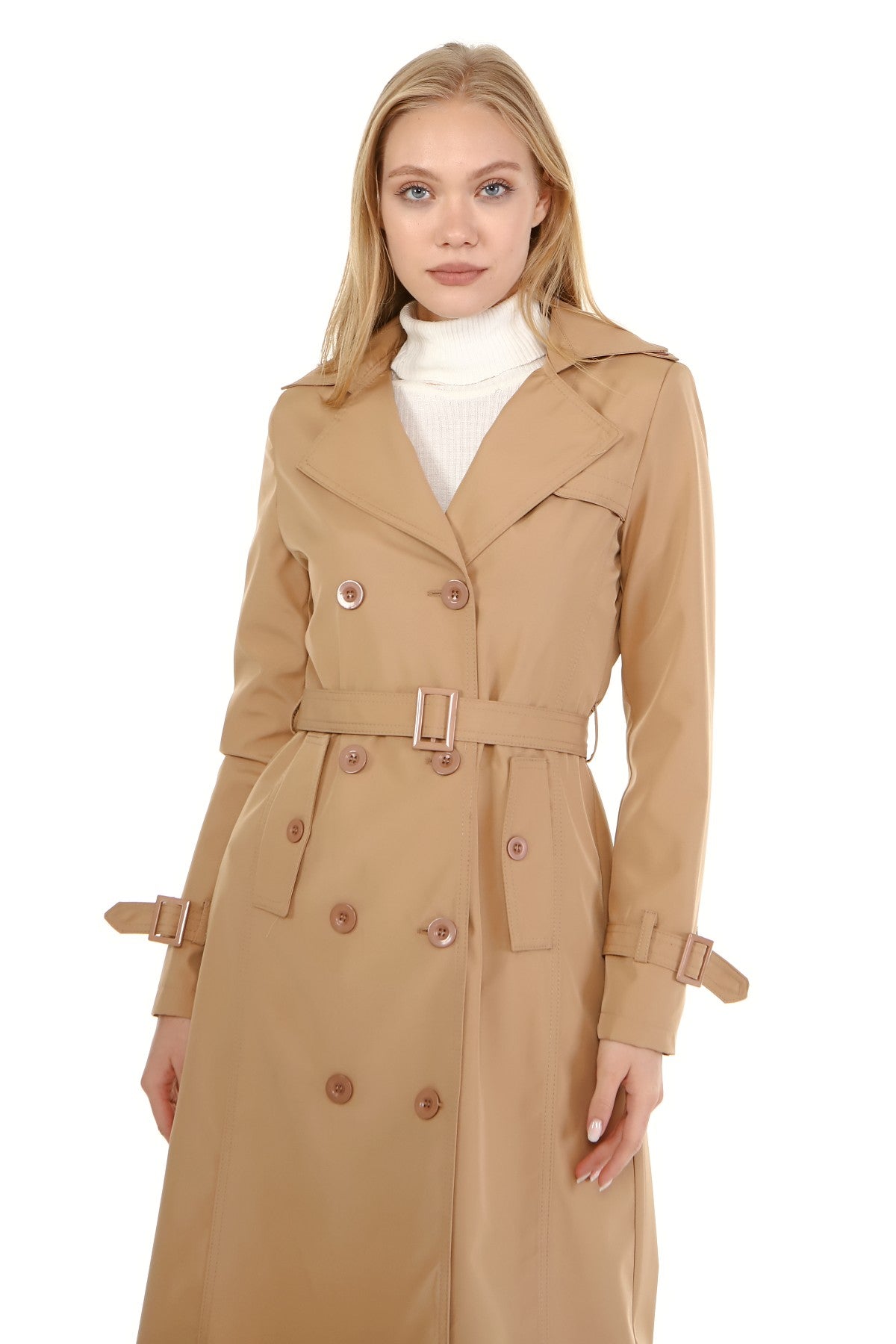 Trenchcoat mit Gürtel und Doppelreihe