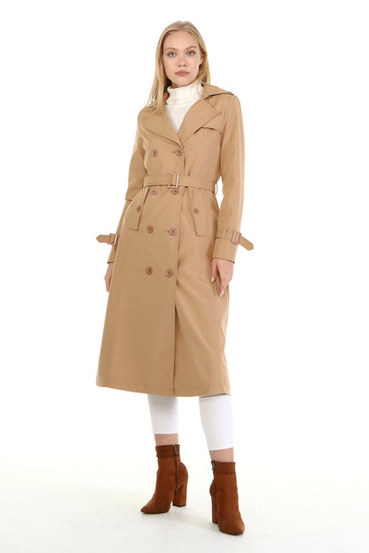 Trenchcoat mit Gürtel und Doppelreihe