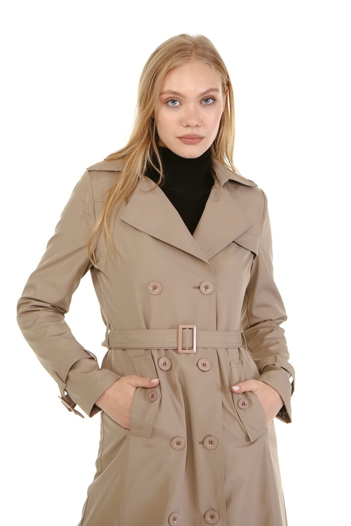 Trenchcoat mit Gürtel und Doppelreihe