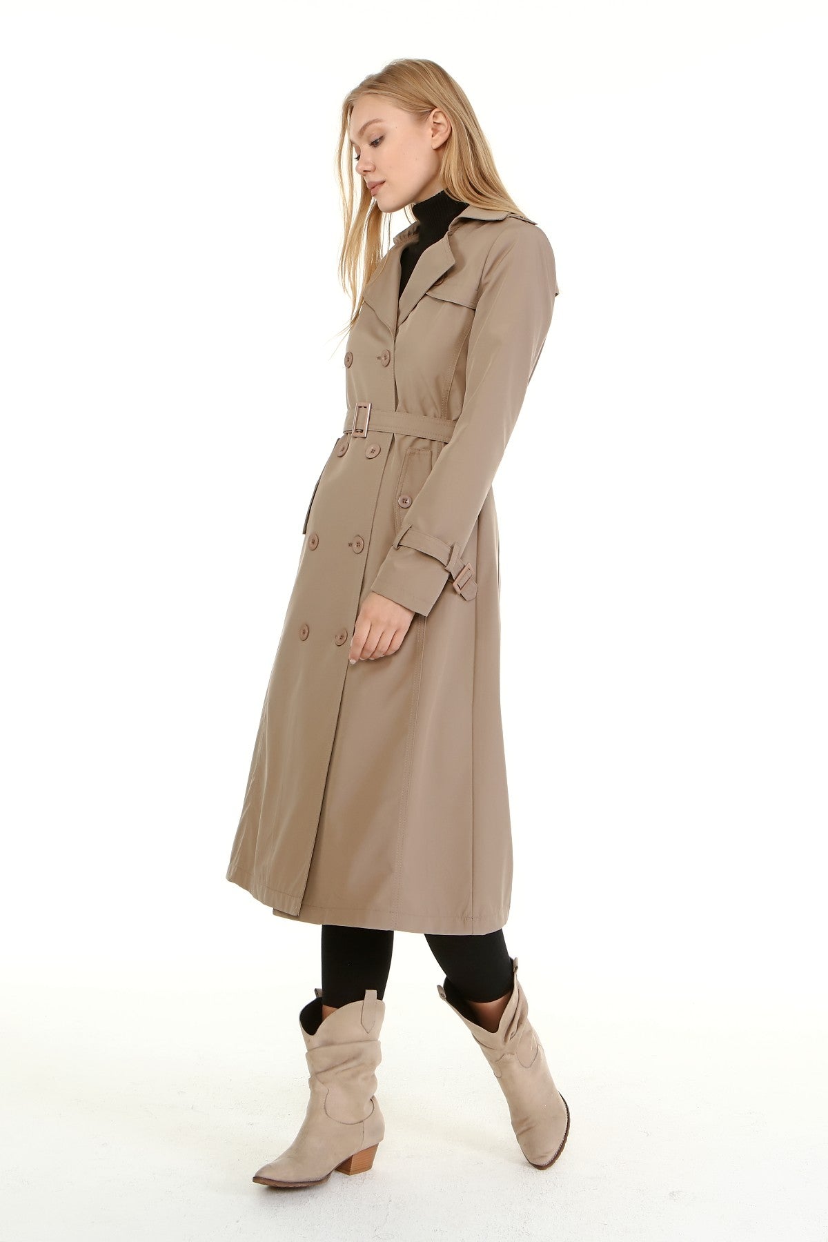 Trenchcoat mit Gürtel und Doppelreihe