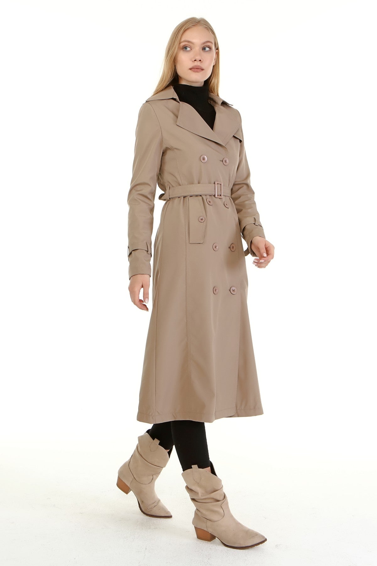 Trenchcoat mit Gürtel und Doppelreihe