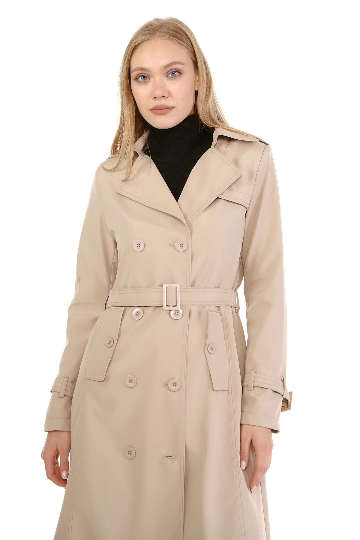 Trenchcoat mit Gürtel und Doppelreihe