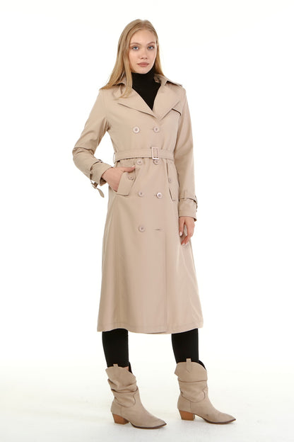 Trenchcoat mit Gürtel und Doppelreihe